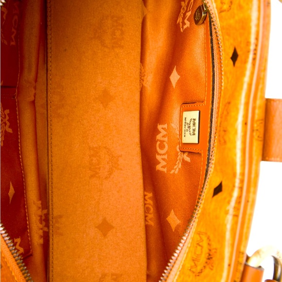 ‼️ SOLD‼️MCM Brown Satchel with Iconic Monogram and Brass Hardware - Picture 4 of 4